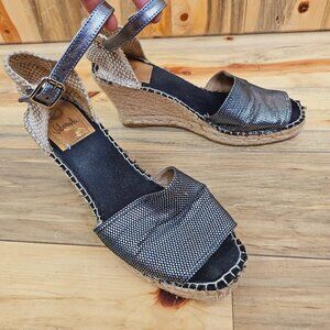 Vidoretta Espadrille Wedges  Sandals Silver Black Size 40